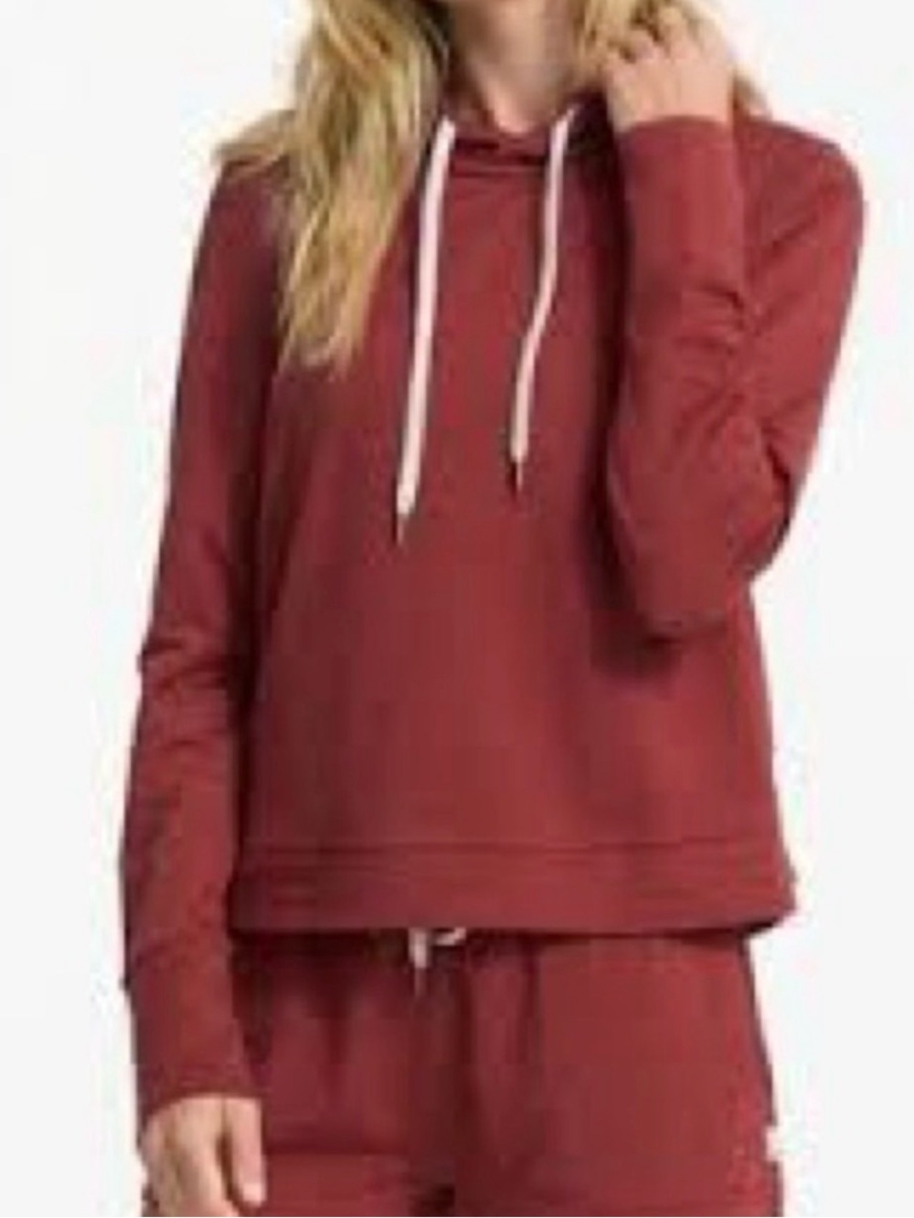 🔥 Vuori Halo Essential Hoodie XL Currant Rust Heather DreamKnit VW226 EUC